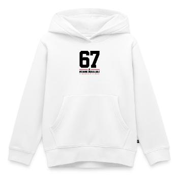 67 Signification Indisponible - Sweat Premium à capuche enfant bio - blanc - Devant - AI Model Kid Female (0cm)