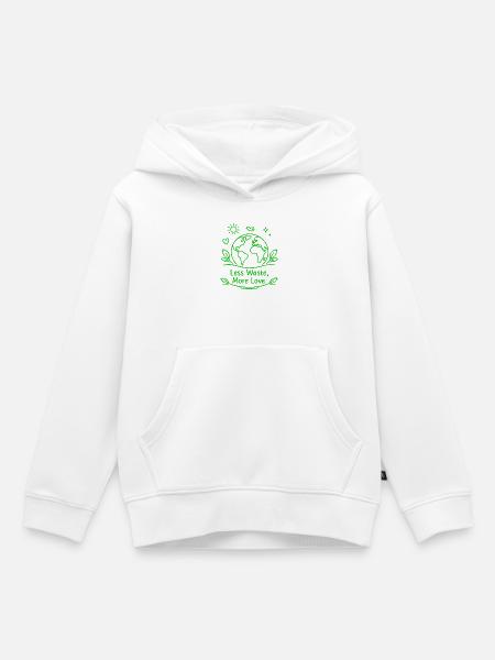 Less waste, more love. - Kinder Premium Organic Hoodie - Weiß