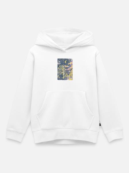 STADT BEI NACHT - Kinder Premium Organic Hoodie - Weiß