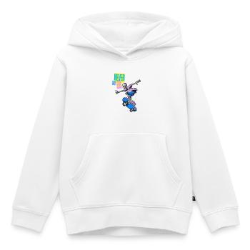 Oldschool Skater – Never too old - Kinder Premium Organic Hoodie - Weiß - Vorne - AI Model Kid Female (0cm)