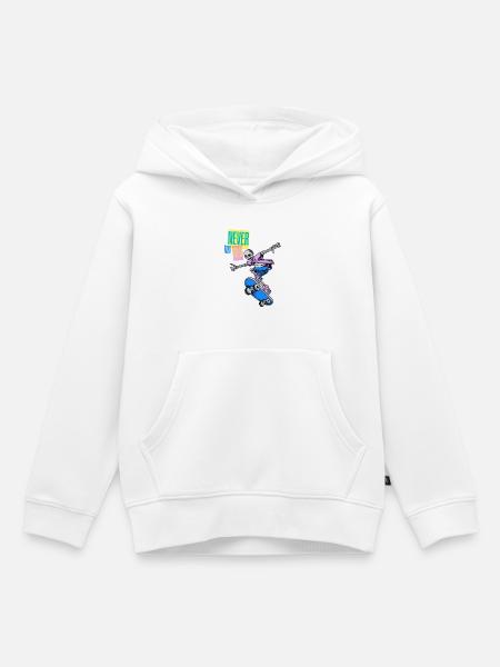 Oldschool Skater – Never too old - Kinder Premium Organic Hoodie - Weiß