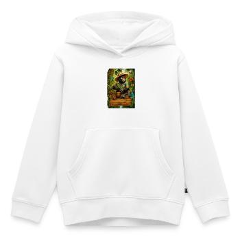 Gärtner-Gorilla liebt Pflanzen - Kinder Premium Organic Hoodie - Weiß - Vorne - AI Model Kid Female (0cm)