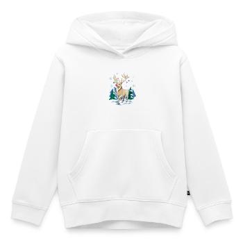 Winterrentiere im geometrischen Stil - Kinder Premium Organic Hoodie - Weiß - Vorne - AI Model Kid Female (0cm)