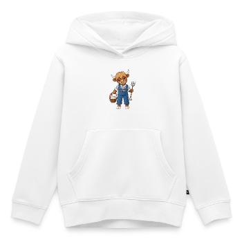 Hochlandrind Kuh Lustiges Bauernhof Motiv - Kinder Premium Organic Hoodie - Weiß - Vorne - AI Model Kid Female (0cm)