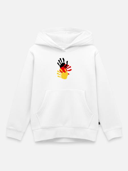 Deutschland Hände - Kinder Premium Organic Hoodie - Weiß