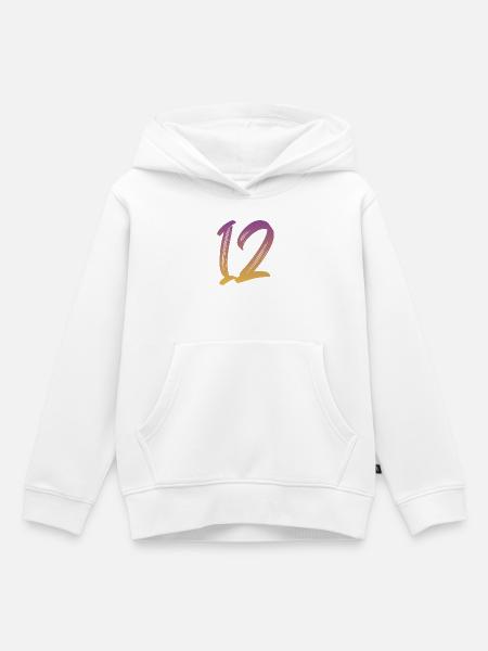 12 - Kinder Premium Organic Hoodie - Weiß
