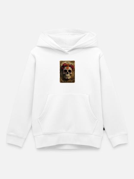 Halloween Sugar Skull Sugarskull Tarot - Kinder Premium Organic Hoodie - Weiß