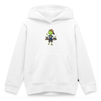 Frosch DJ Beats und  Musik - Kinder Premium Organic Hoodie - Weiß - Vorne - AI Model Kid Female (0cm)