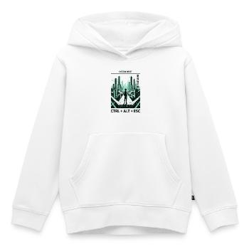 Cyberpunk Skyline Ctrl Alt Esc - Kinder Premium Organic Hoodie - Weiß - Vorne - AI Model Kid Female (0cm)