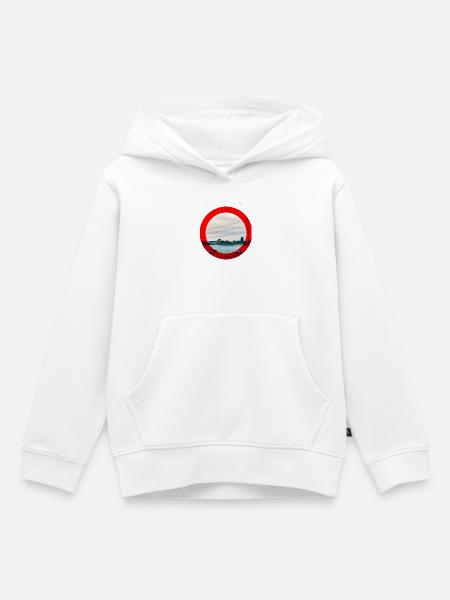 Rotkreis-Landschaft - Kinder Premium Organic Hoodie - Weiß