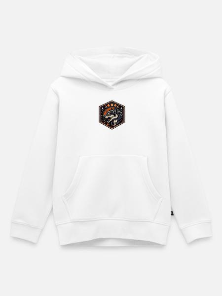 Mondwolf Emblem - Kinder Premium Organic Hoodie - Weiß