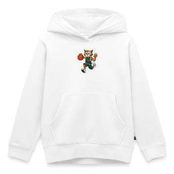 Katzen Basketball - Kinder Premium Organic Hoodie - Weiß - Vorne - AI Model Kid Female (0cm)