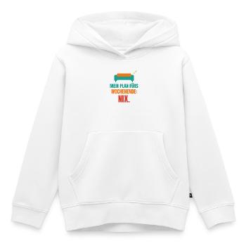 Mein Plan fürs Wochenende: Nix. - Kinder Premium Organic Hoodie - Weiß - Vorne - AI Model Kid Female (0cm)