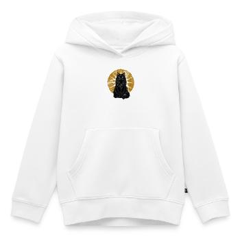 Schwarze Katze Magical Mond Mystisch Cottagecore - Kinder Premium Organic Hoodie - Weiß - Vorne - AI Model Kid Female (0cm)
