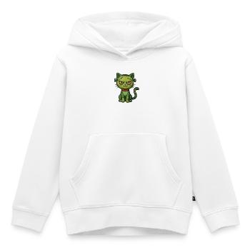 Grüne Zombie-Katze - Kinder Premium Organic Hoodie - Weiß - Vorne - AI Model Kid Female (0cm)