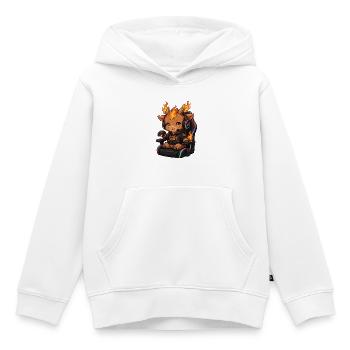 Kawaii Gamer Girl Fire Goat Shirt | Pink Headset  - Kinder Premium Organic Hoodie - Weiß - Vorne - AI Model Kid Female (0cm)