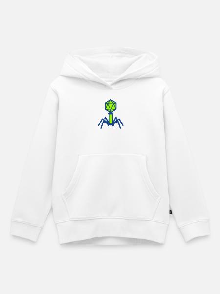 Bakteriophage Virus Icon - Kinder Premium Organic Hoodie - Weiß