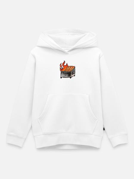 Flaming Toaster Cartoon Cozy Kitchen - Kinder Premium Organic Hoodie - Weiß