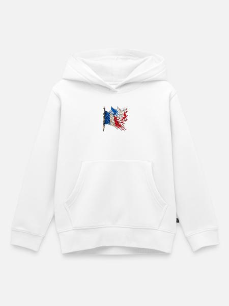 Frankreich Flagge Freiheit & Frieden – Tauben - Kinder Premium Organic Hoodie - Weiß