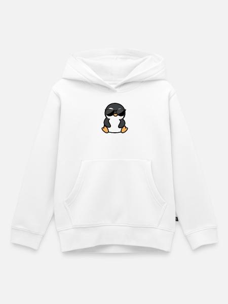 Cooler Pinguin - Kinder Premium Organic Hoodie - Weiß