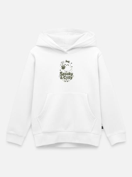Spooky & Cozy Geisterkaffee - Kinder Premium Organic Hoodie - Weiß
