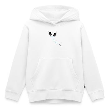 headphones headphones DJ - Kids Premium Organic Hoodie - white - Front - AI Model Kid Female (0cm)