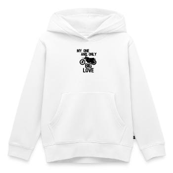 Big Love - Motorrad Bike Biker Spruch Geschenk - Kinder Premium Organic Hoodie - Weiß - Vorne - AI Model Kid Female (0cm)