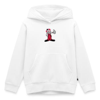 Un clown drôle - Sweat Premium à capuche enfant bio - blanc - Devant - AI Model Kid Female (0cm)