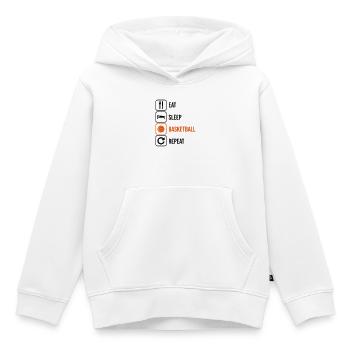 basketballer - Sweat Premium à capuche enfant bio - blanc - Devant - AI Model Kid Female (0cm)