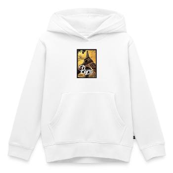 Paris - Sweat Premium à capuche enfant bio - blanc - Devant - AI Model Kid Female (0cm)