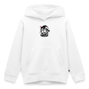 Le Joker - Carte-a-jouer - Sweat Premium à capuche enfant bio - blanc - Devant - AI Model Kid Female (0cm)