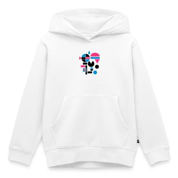 Différentes formes géométriques - Sweat Premium à capuche enfant bio - blanc - Devant - AI Model Kid Female (0cm)