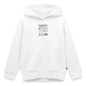 Hand Washing Instructions - Sweat Premium à capuche enfant bio - blanc - Devant - AI Model Kid Female (0cm)