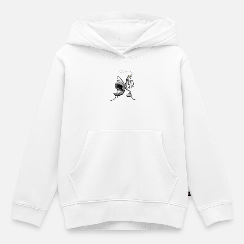 Gottesanbeterin - Kinder Premium Organic Hoodie - Weiß
