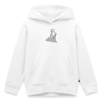Bauarbeiter mit Maurerkelle, Mörtel und Mauer - Kinder Premium Organic Hoodie - Weiß - Vorne - AI Model Kid Female (0cm)