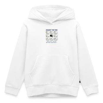 Contre la marée - Sweat Premium à capuche enfant bio - blanc - Devant - AI Model Kid Female (0cm)