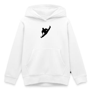 Jumpkick geri kick karaté ou teakwondo - Sweat Premium à capuche enfant bio - blanc - Devant - AI Model Kid Female (0cm)
