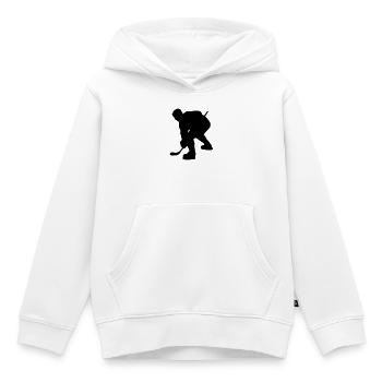 Eishockey Schattenbild Logo für Fanclub - Kinder Premium Organic Hoodie - Weiß - Vorne - AI Model Kid Female (0cm)