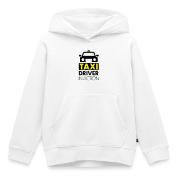 Taxi - Sweat Premium à capuche enfant bio - blanc - Devant - AI Model Kid Female (0cm)