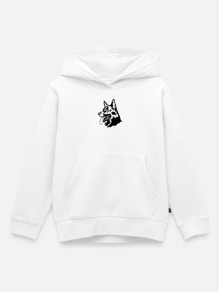 Deutscher Schäferhund Kopf - Kinder Premium Organic Hoodie - Weiß