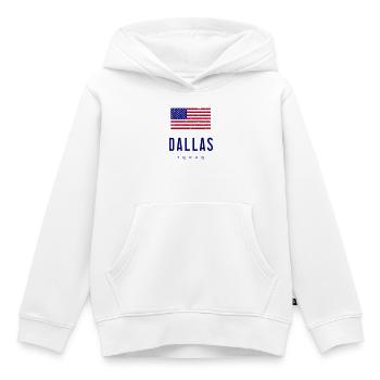 Dallas /// Texas - Sweat Premium à capuche enfant bio - blanc - Devant - AI Model Kid Female (0cm)