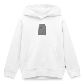 Pierre à graver, pierre tombale avec inscription R.I.P. - Sweat Premium à capuche enfant bio - blanc - Devant - AI Model Kid Female (0cm)