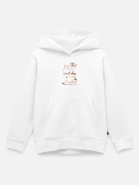 This Man needs a coffee - Kinder Premium Organic Hoodie - Weiß