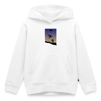 Cascade de motocross - Sweat Premium à capuche enfant bio - blanc - Devant - AI Model Kid Female (0cm)