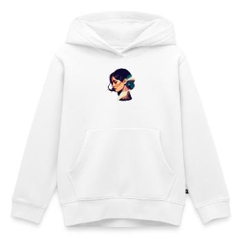Illustration de femme de rêve cosmique - Sweat Premium à capuche enfant bio - blanc - Devant - AI Model Kid Female (0cm)