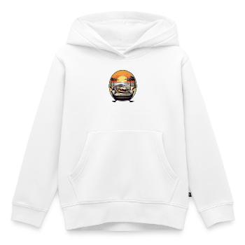 Alligator sur canapé - Sweat Premium à capuche enfant bio - blanc - Devant - AI Model Kid Female (0cm)