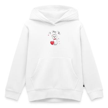 Tu me manques - Sweat Premium à capuche enfant bio - blanc - Devant - AI Model Kid Female (0cm)