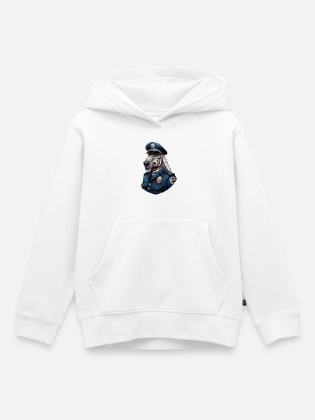 Zebra Polizist - Kinder Premium Organic Hoodie - Weiß