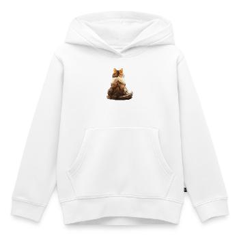 Norwegische Waldkatze - Kinder Premium Organic Hoodie - Weiß - Vorne - AI Model Kid Female (0cm)