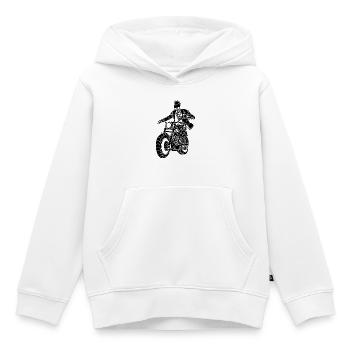 Der schwarze Biker aus der Hölle - Kinder Premium Organic Hoodie - Weiß - Vorne - AI Model Kid Female (0cm)